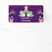 キュートな恐竜ユニコーン虹のバルーンの誕生日キッド 横断幕 (インサイチュ)