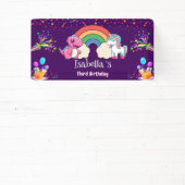 キュートな恐竜ユニコーン虹のバルーンの誕生日キッド 横断幕 (インサイチュ)