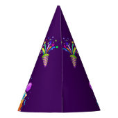 キュートな恐竜ユニコーン虹のバルーンの誕生日 パーティーハット (裏面)