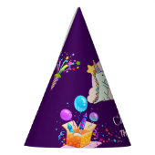 キュートな恐竜ユニコーン虹のバルーンの誕生日 パーティーハット (左)