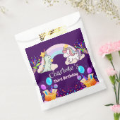 キュートな恐竜ユニコーン虹のバルーンの誕生日 フェイバーバッグ (封をした状態)