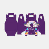 キュートな恐竜ユニコーン虹のバルーンの誕生日 フェイバーボックス (折り畳みなし)