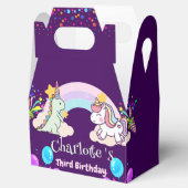 キュートな恐竜ユニコーン虹のバルーンの誕生日 フェイバーボックス (オープン)