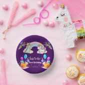 キュートな恐竜ユニコーン虹のバルーンの誕生日 ペーパーボウル (パーティー)