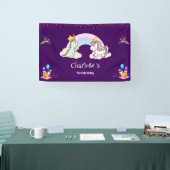 キュートな恐竜ユニコーン虹のバルーンの誕生日 横断幕 (トレードショー)