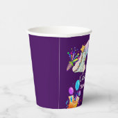 キュートな恐竜ユニコーン虹のバルーンの誕生日 紙コップ (右)