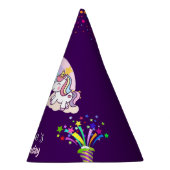 キュートな恐竜ユニコーン虹の誕生日パーティー パーティーハット (右)