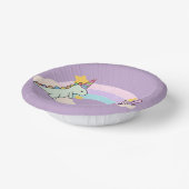 キュートな恐竜ユニコーン虹の誕生日パーティー ペーパーボウル (傾斜あり)