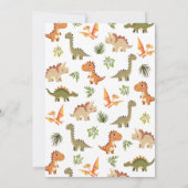キュートな恐竜ワンサウルス1歳のパーティー 招待状 (裏面)