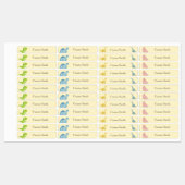 キュートな恐竜気にの学校名の服 ラベル (シート)