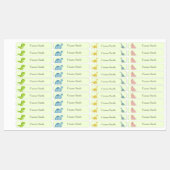 キュートな恐竜気にの学校名の服 ラベル (シート)