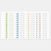 キュートな恐竜気にの学校名の服 ラベル (シート)