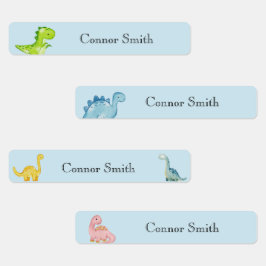 キュートな恐竜気にの学校名の服 ラベル