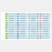 キュートな恐竜気にの学校名の服 ラベル (シート)