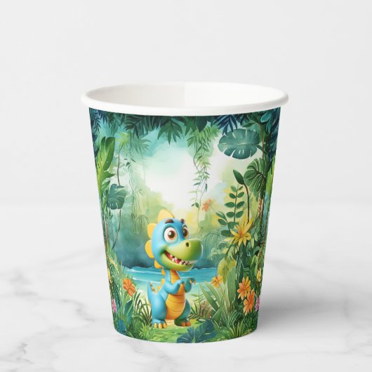 キュートな恐竜紙カップ 紙コップ (左)