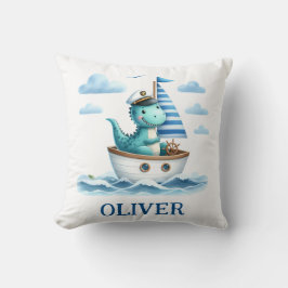 キュートな恐竜航海ののキャプテンパーソナライズされた クッション