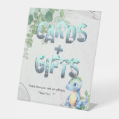 キュートな恐竜1st誕生日カードnギフト 台座サイン (正面)