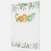 キュートな恐竜、Tレックス、ジュラ紀、誕生日歓迎 アクリルサイン (傾斜)