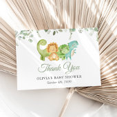 キュートな恐竜、Tレックス、ジュラ紀、赤ちゃんシャワー サンキューカード