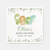 キュートな恐竜、Tレックス、ジュラ紀、赤ちゃんシャワー スタンダードカクテルナプキン (正面)