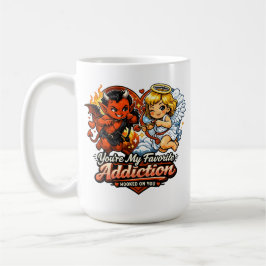 キュートな悪魔と天使のバレンタインデーの愛のデザイン コーヒーマグカップ