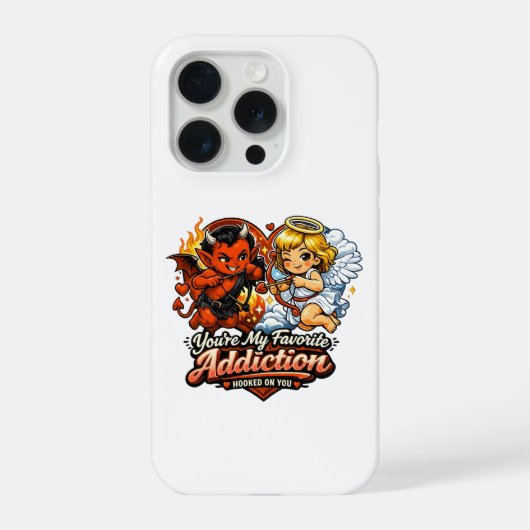 キュートな悪魔と天使のバレンタインデーの愛のデザイン iPhoneケース (裏面)