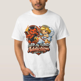 キュートな悪魔と天使のバレンタインデーの愛のデザイン Tシャツ