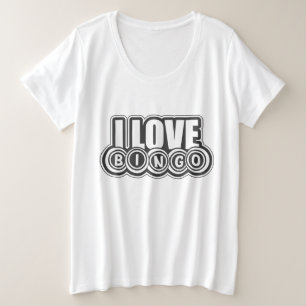 キュートな愛のビンゴワードアート プラスサイズTシャツ