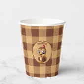 キュートな感謝の七面鳥 紙コップ (裏面)