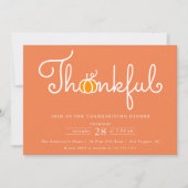 キュートな感謝カボチャ感謝ディナーインヴィータ 招待状 (正面)