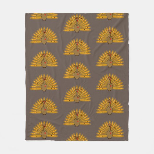 キュートな感謝祭の友情トルコ フリースブランケット (正面)