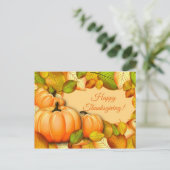 キュートな感謝祭カボチャ シーズンポストカード (スタンド正面)