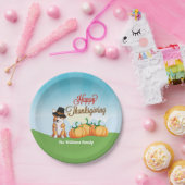 キュートな感謝祭コルギinピルグリムハットカスタム ペーパープレート (パーティー)