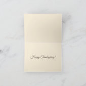 キュートな感謝祭トルコとカボチャの収穫 サンキューカード (内部)