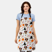 キュートな感謝祭パタ与えン感謝していグ エプロン (着用した状態)