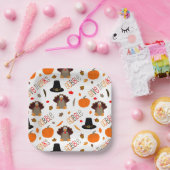 キュートな感謝祭パタ与えン感謝していグ ペーパープレート (パーティー)