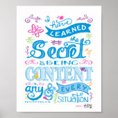 キュートな手で文字されたバイブル聖句聖なる書物、 経典ピンクブルー ポスター (正面)