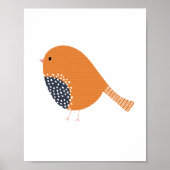 キュートな手描きのカナリアの鳥アート ポスター (正面)