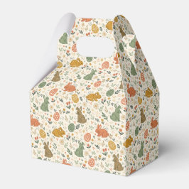 キュートな手描きの春のウサギのお菓子箱 フェイバーボックス
