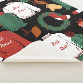 キュートな手描きクリスマストtrとシームレスなパターン シェルパブランケット (3/4)