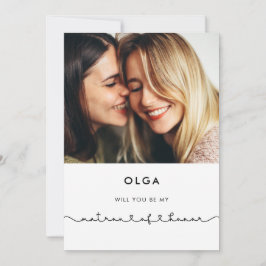 キュートな接続ハートMatron of Honor提案 招待状