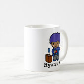 キュートな政治家/スピーカー(表彰台付き青い髪) コーヒーマグカップ (正面右)