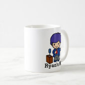 キュートな政治家/スピーカー(表彰台付き青い髪) コーヒーマグカップ (正面右)