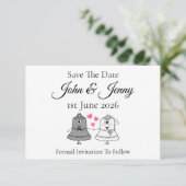 キュートな教会の鐘の結婚式の日付を保存 (スタンド正面)