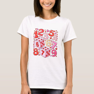 キュートな数学の数字ハート柄Tシャツ キッズ UK!! Tシャツ