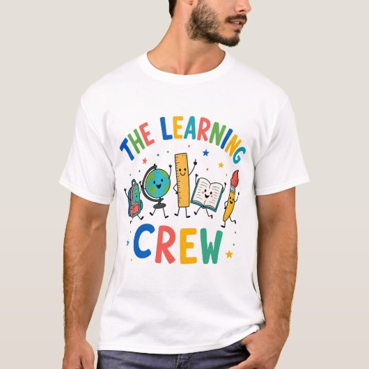 キュートな文房具Tシャツ 学習クルー Tシャツ (正面)
