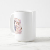 キュートな新婚猫の結婚式の水彩コーヒー コーヒーマグカップ (正面左)