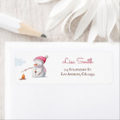 キュートな旬の雪だるま焙煎冬 ラベル (インサイチュ)