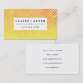 キュートな明るいフローラ斜ストライプ線 名刺 (正面/裏面)