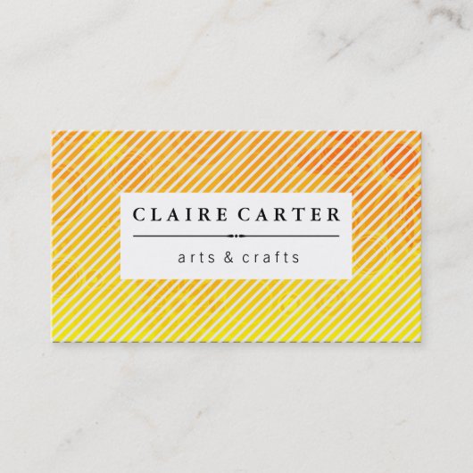 キュートな明るいフローラ斜ストライプ線 名刺 (正面)
